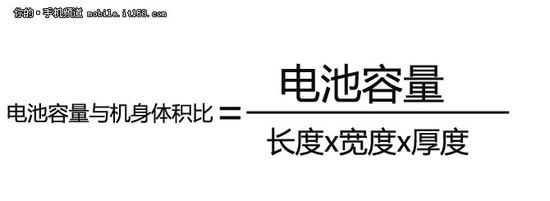 ▲电池和机身体积比值计算公式