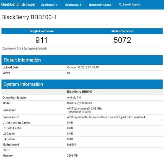黑莓Mercury配置信息曝光
