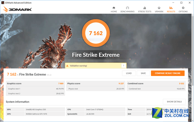 3Dmark Firestrike EX测试结果