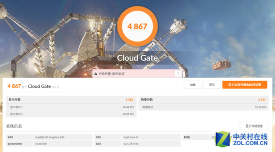 uhd620相当于什么显卡 在新3DMark的Cloud Gate模式下得分4857