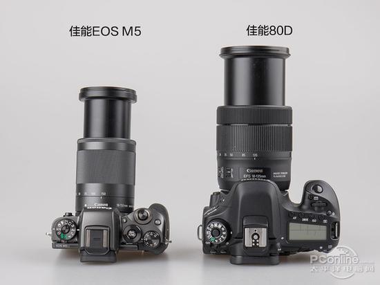 同芯单反和单电大不同 佳能80D与EOS M5对比