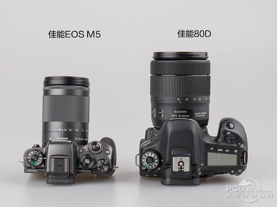 佳能EOS M5、佳能80D套机对比