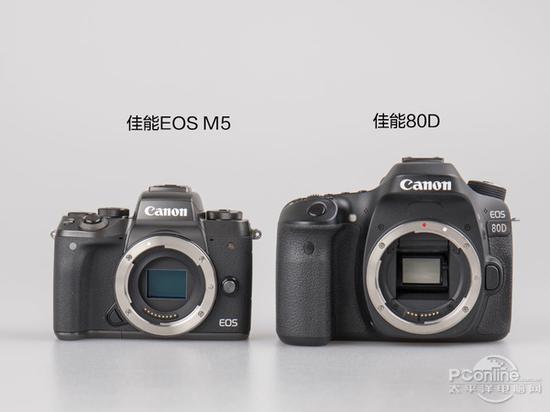 佳能EOS M5、佳能80D正面