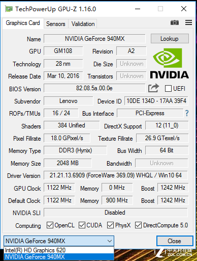 Geforce 940MX规格详细