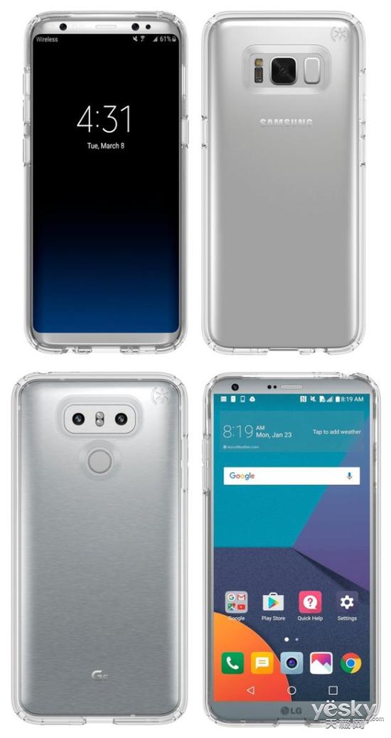 
三星S8和LG G6渲染图同台亮相:外形设计确定