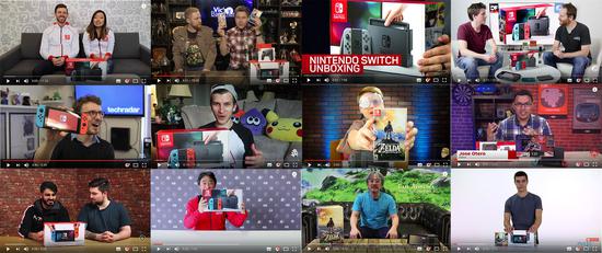 （几个靠前的 Switch 上手视频平均达到 30 万的播放数，可见 Switch 的火爆程度）