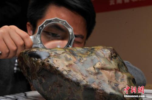 资料图:一名陨石收藏家的藏品在昆明展出。<a target='_blank' href='http://www.chinanews.com/'>中新社</a>记者 刘冉阳 摄 资料图:一名陨石收藏家的藏品在昆明展出。中新社记者 刘冉阳 摄