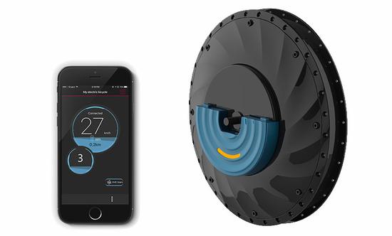 Urbanx 车轮自行设计的手机app可以记录速度，距离和动力级别