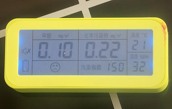 实验之后的甲醛读数为0.10㎎/m3