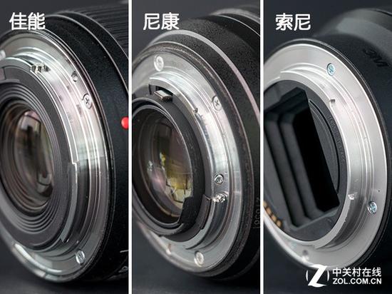 三支镜头均采用了金属卡口,但索尼没有配备橡胶圈