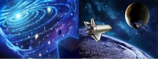浩瀚的太空及太空中飞行的航天器