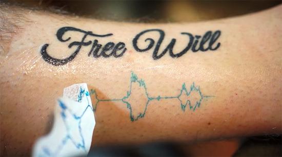 这是个有声音的纹身 扫一扫就能解码|纹身|声波