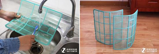 清洗过滤网并晾干