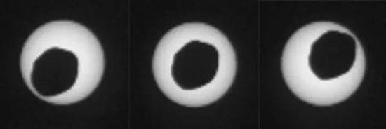 图3. 好奇号火星车拍摄下的火星日食,遮挡者为火卫一(来源:NASA)