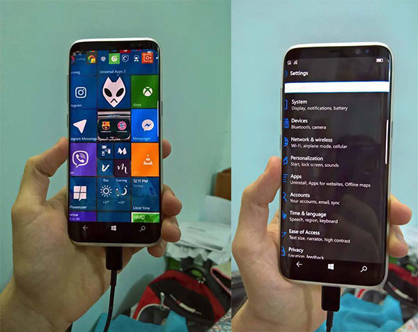 疑似三星S8运行Windows桌面