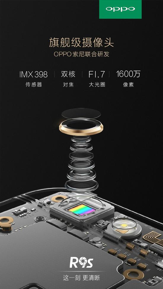 OPPO R9s搭载OPPO与索尼联合研发的IMX398传感器