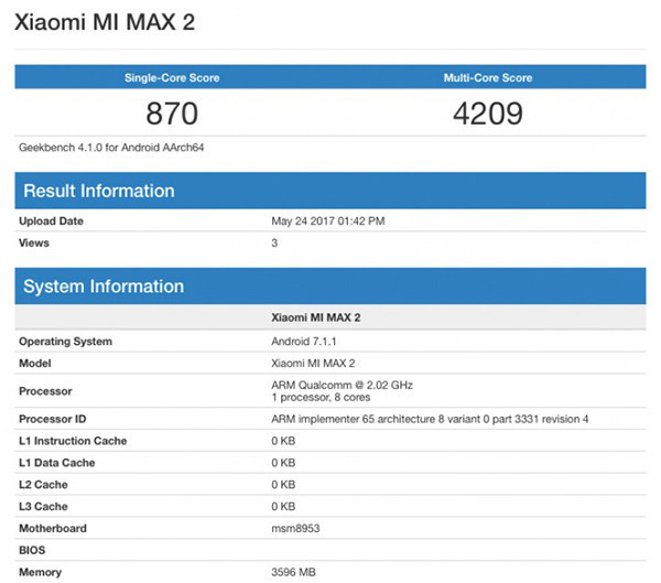 小米Max 2跑分