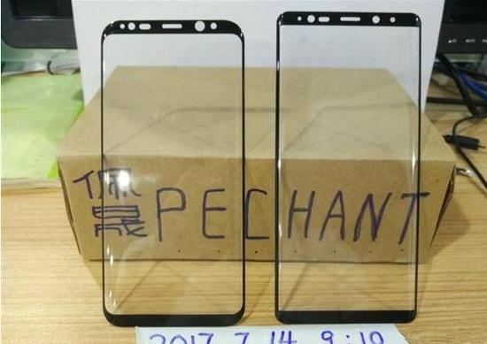 网上曝光出的三星Galaxy&nbsp;S8+（左）与三星Galaxy&nbsp;Note&nbsp;8（右）