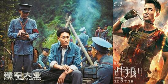 《建军大业》PK《战狼2》：主旋律影片探路商业化