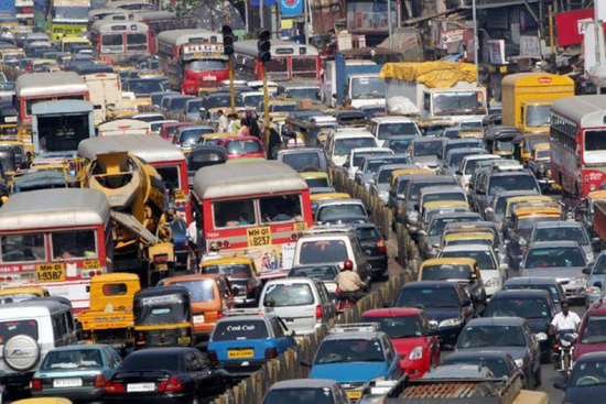 印度目前交通状况是网约车行业、快递行业发展的一大阻碍。图片来自SSC Blog