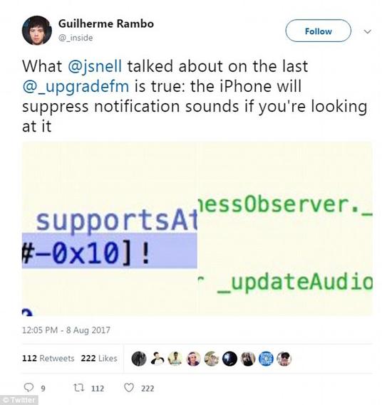 iPhone 8新功能曝光 光看屏幕即可令手机音量调节变静音