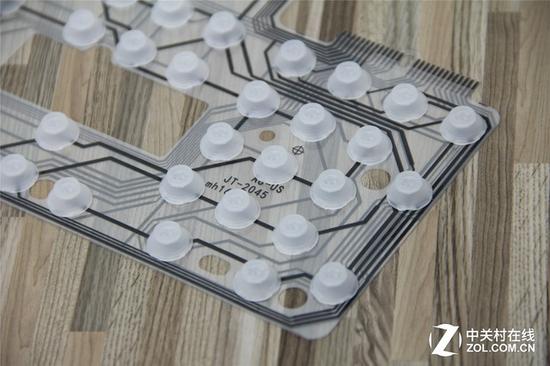 薄膜键盘内部的薄膜和橡胶碗