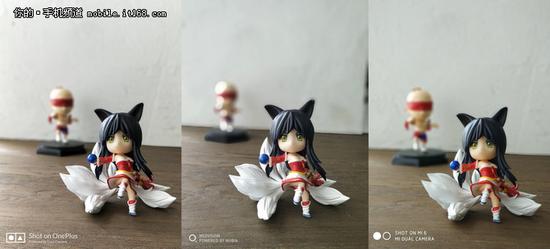 (左:一加5 中:努比亚Z17 右:小米)