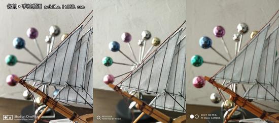 (左:一加5 中:努比亚Z17 右:小米)