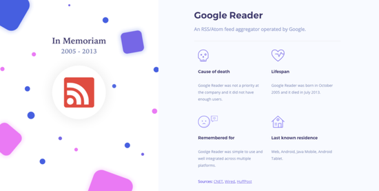 有个互联网坟场:收录上千个你可能曾天天用的产品