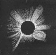 图：1860年的日食观测，右下角的环状结构被认为是最早的日冕物质抛射观测