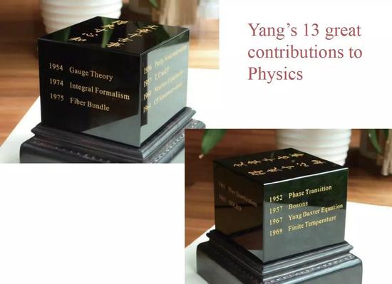 图3 清华大学赠送杨振宁先生的90 岁生日礼物