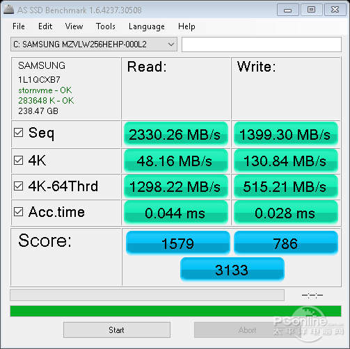 联想哪款笔记本性价比高 AS SSD Benchmark