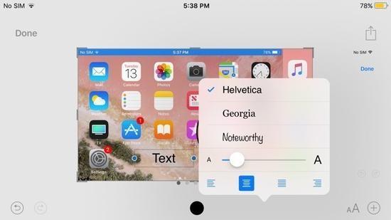 iOS 11截图字体输入界面界面（图片引自互联网）