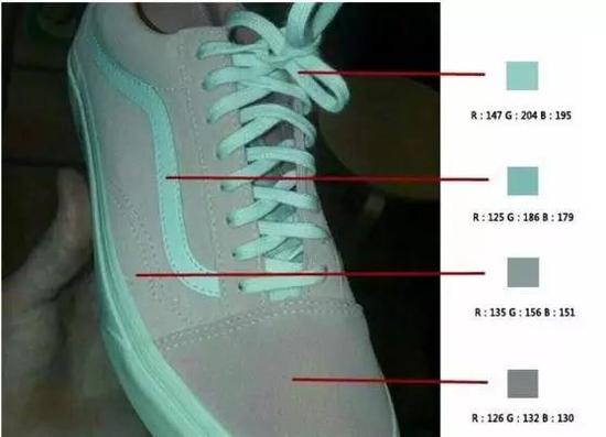 这只鞋是灰绿还是粉白?科学解释在这里! 图自网络