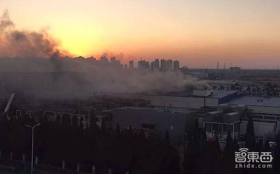 三星SDI工厂起火现场