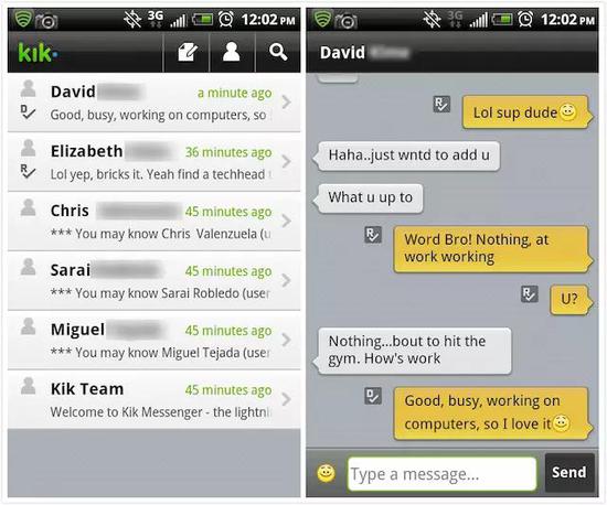 2010 年的 Kik 图片来源：Kik