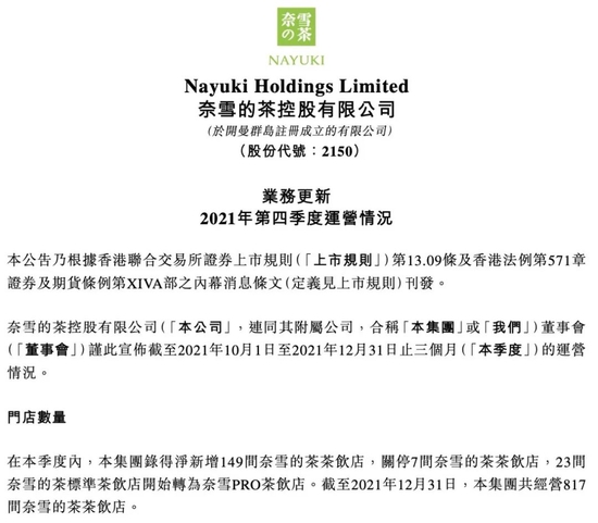 图 奈雪的茶财报