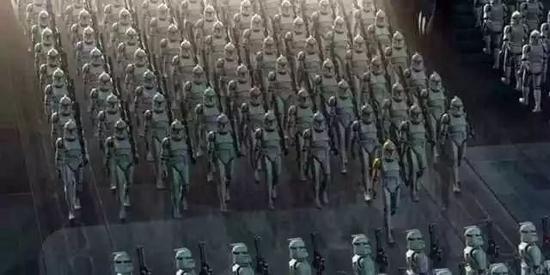▲《星球大战》中的克隆人军团