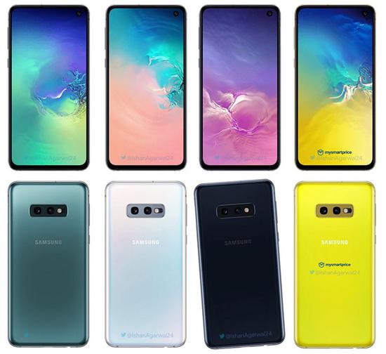 Galaxy S10E 拥有 4 种配色,包括灰绿色、珍珠白、黑色以及金丝雀黄。
