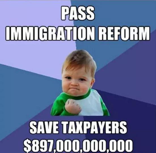 通过移民改革，为纳税人省下897，000，000美元”