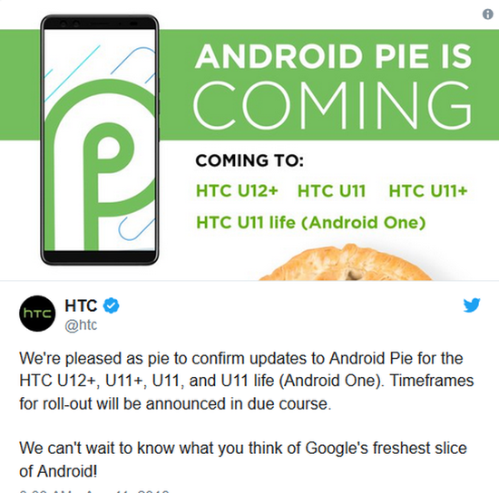 大批机型获升级 索尼\/HTC公布Android P推送计
