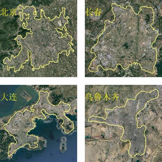 图1 Google Earth影像中的城市