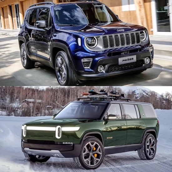 ▲Jeep自由侠（上）、Rivian R1S（下）