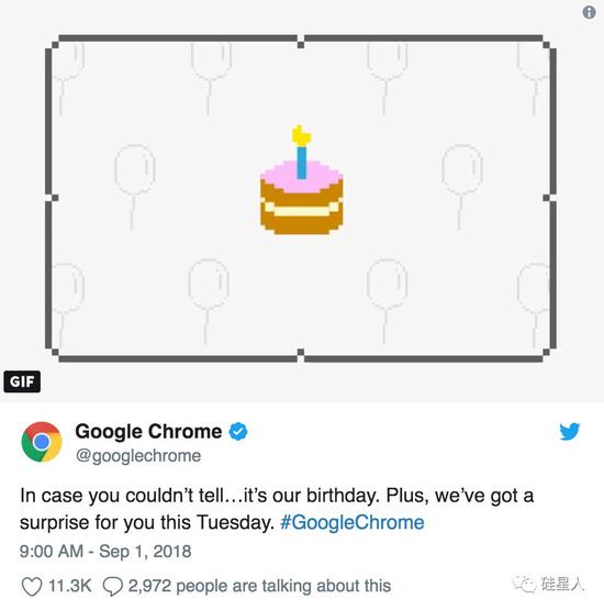 “提醒一下大家，今天是我的生日哦”——Google Chrome