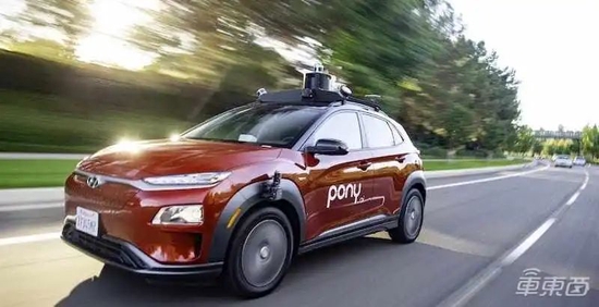 ▲小马智行基于Kona打造的自动驾驶测试车