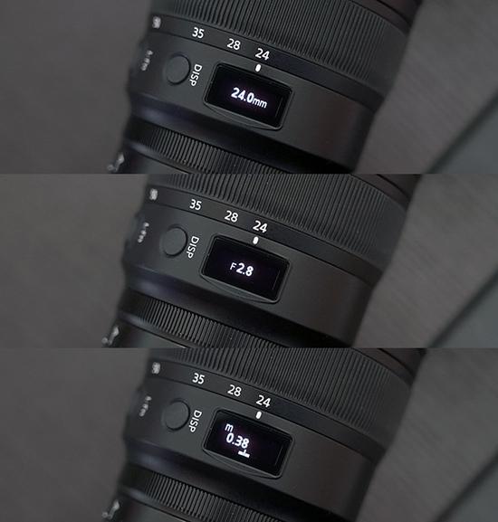 尼克尔 Z 24-70mm f/2.8 S信息面板可显示内容