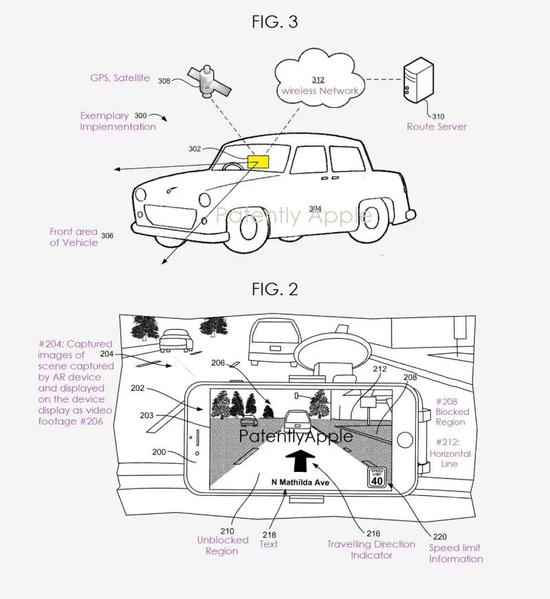 ▲利用移动设备的AR技术为车辆导航