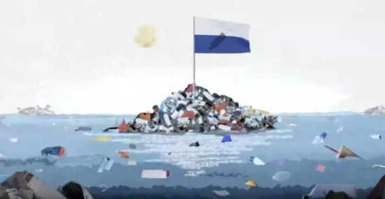 为了让更多人重视海洋污染，环保组织和LadBible合作，正在申请让这个垃圾岛成为世界上第196个合法国家。图片来源：http://www.ladbible.com/trashisles。