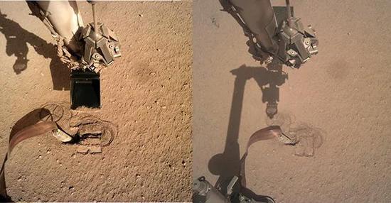 　铲子按压土壤的痕迹 | NASA/JPL-Caltech