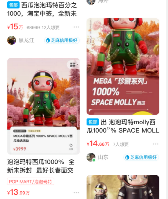 Molly西瓜1000%在闲鱼的价格